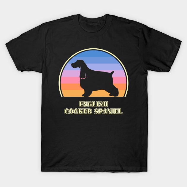 English Cocker Spaniel Vintage Sunset Dog T-Shirt by millersye